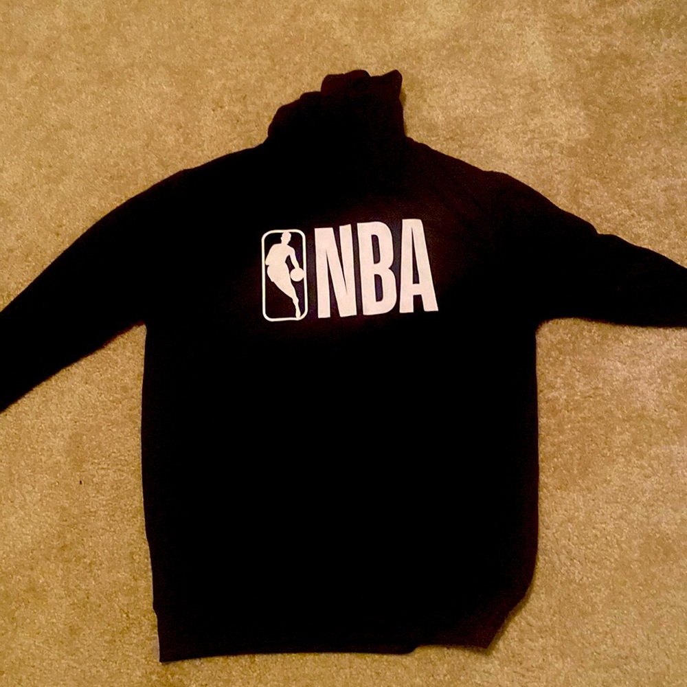 Nba Hoodie All Black Mens Medium Size Wear.
